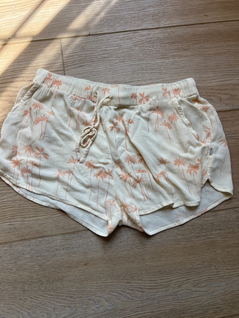 Yellow butter soft Sisstr Palm-Print Women’s Drawstring Shorts